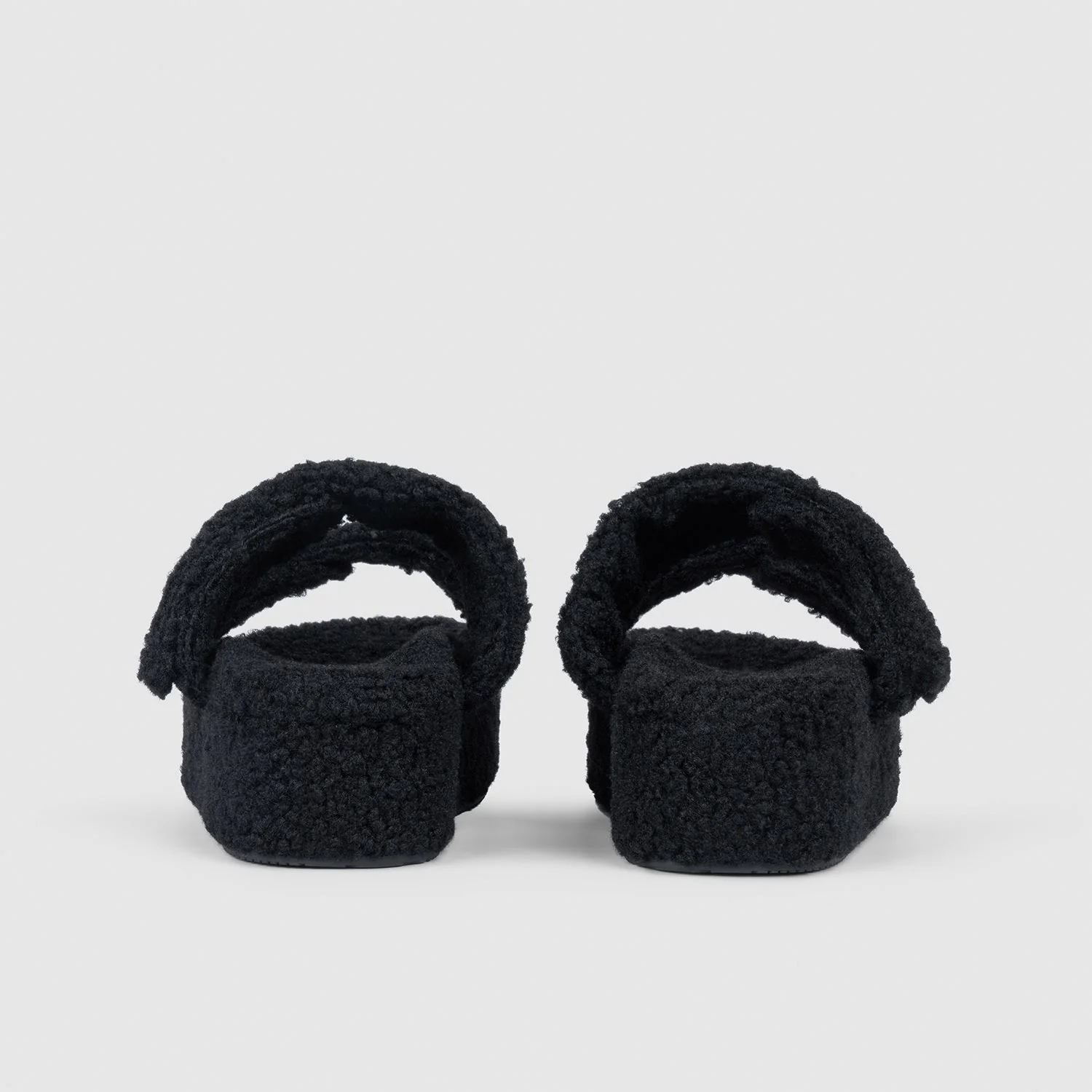 Black Two Strap Sherpa Platform - Image 5